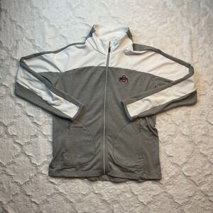 Kate Lord‎ Ohio State Buckeyes Full Zip Jacket Gray White Athletic MD